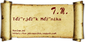 Törjék Mónika névjegykártya